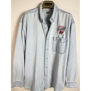 Lee Sport Vintage Buccaneers Superbowl Champions 2003 Button Down Denim Shirt L